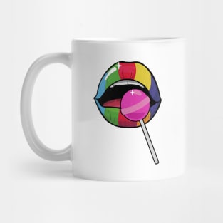 Super sweet red lips lollipop pink Mug